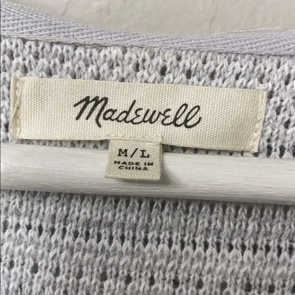 Madewell grey striped pop over sweater size M/L - Picture 6 of 14
